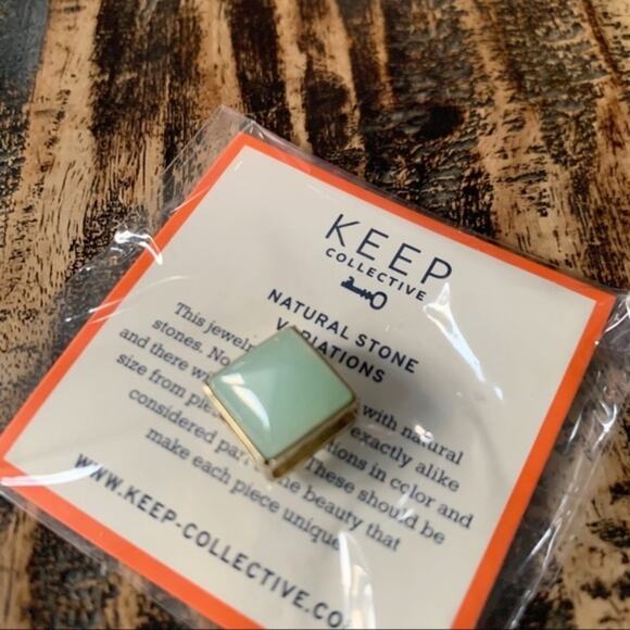 Keep Collective Green and Gold Pyramid Stone Charm New - Picture 2 of 10